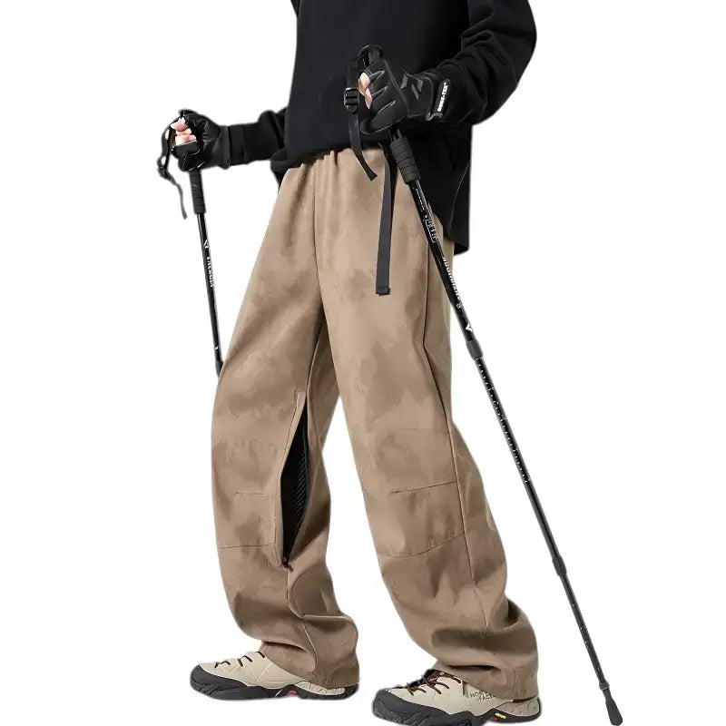 Pantalon trekking imperméable technique 10000-20000mm doublure maille coupe large