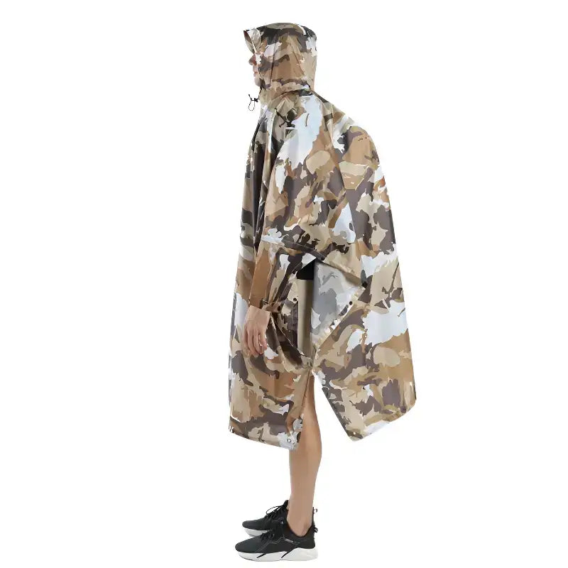 Poncho camouflage kaki vert basique