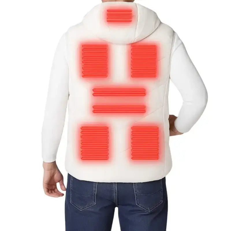 Gilet doudoune chauffant homme - 8 zones usb - capuche - outdoor
