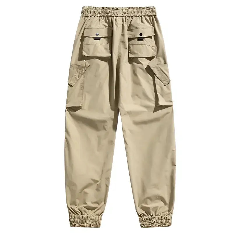 Pantalon cargo kaki streetwear urbain femme multi-poches chevilles ajustables