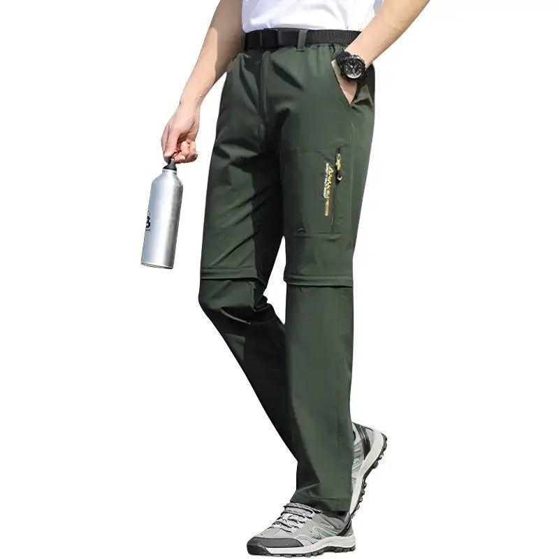 Pantalon trekking vert polyvalent