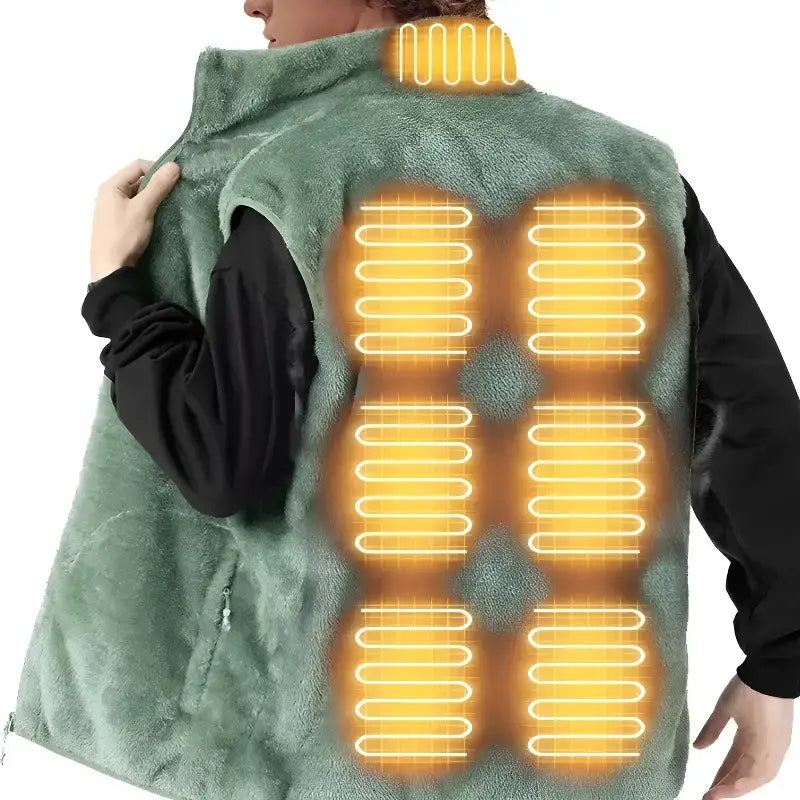 Gilet polaire chauffant - 7 zones usb - polyester doux - 3 niveaux