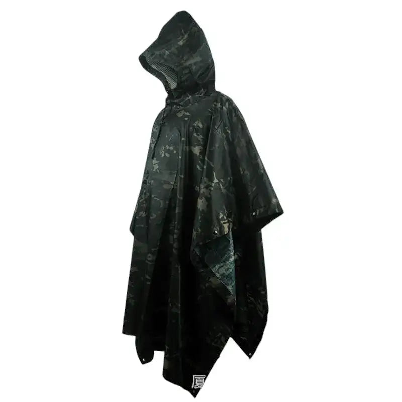 Poncho camouflage imperméable randonnée