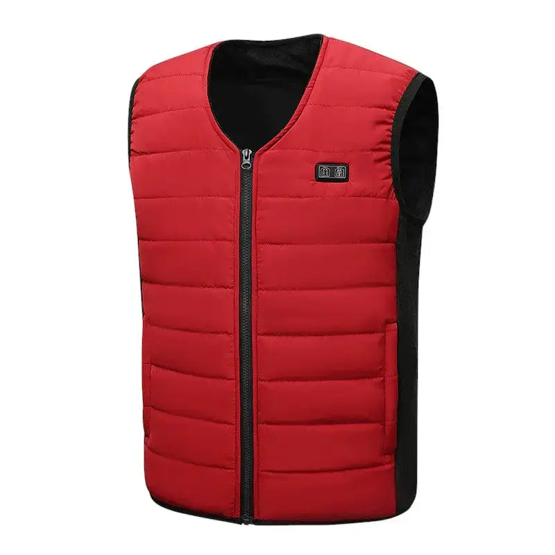 Gilet chauffant homme rouge coupe-vent
