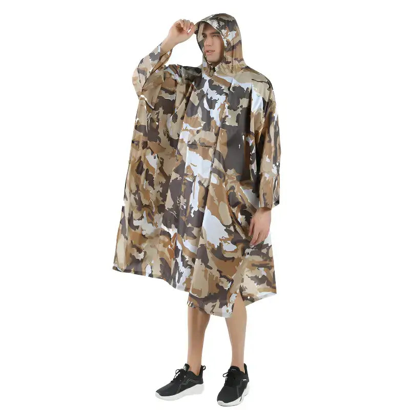 Poncho camouflage kaki vert basique
