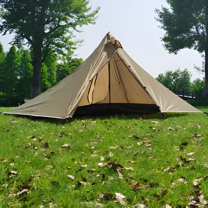 Tente camping pyramide montage bâton