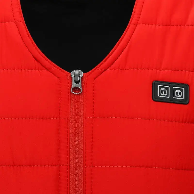 Gilet chauffant homme rouge coupe-vent