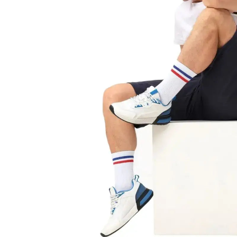 Chaussettes randonnée bleu blanc rouge