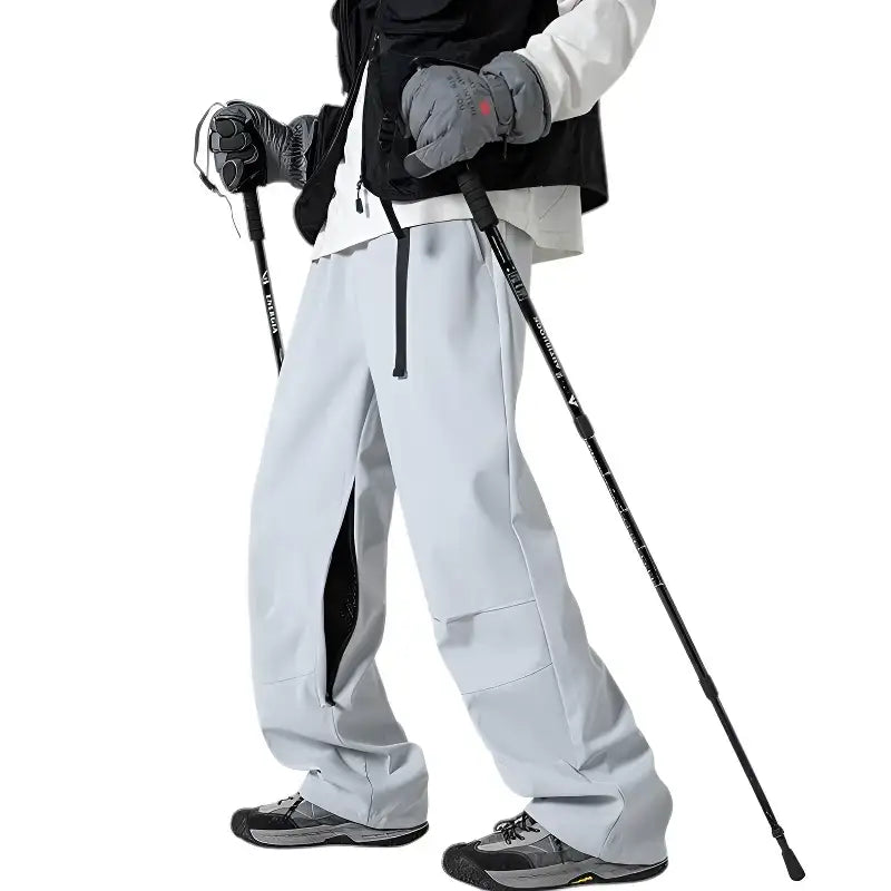 Pantalon trekking imperméable technique 10000-20000mm doublure maille coupe large