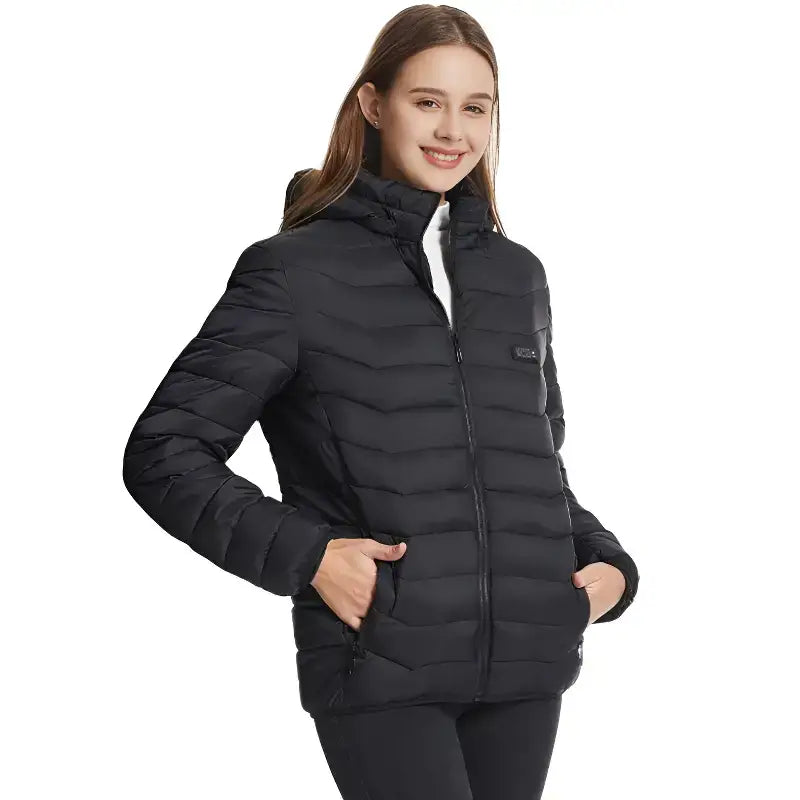 Doudoune chauffante femme noire polyvalente