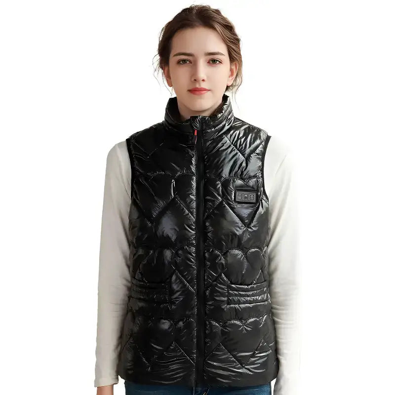 Gilet chauffant femme urbain nylon brillant