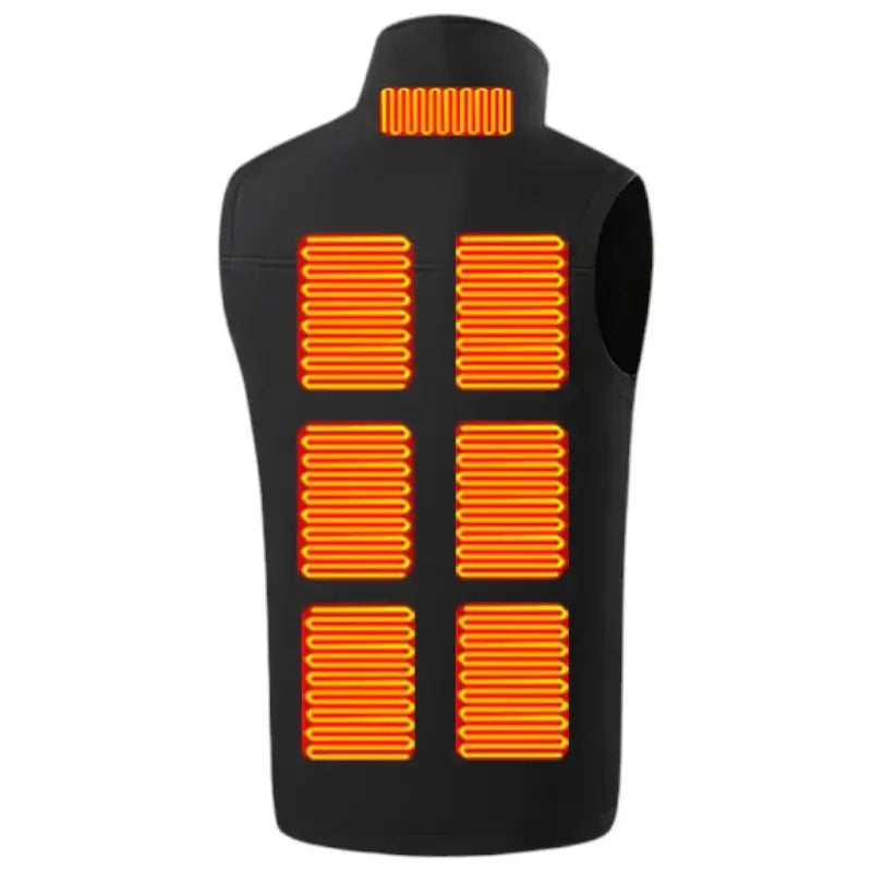 Gilet chauffant travail softshell - 8 zones usb - coupe-vent - 3 niveaux