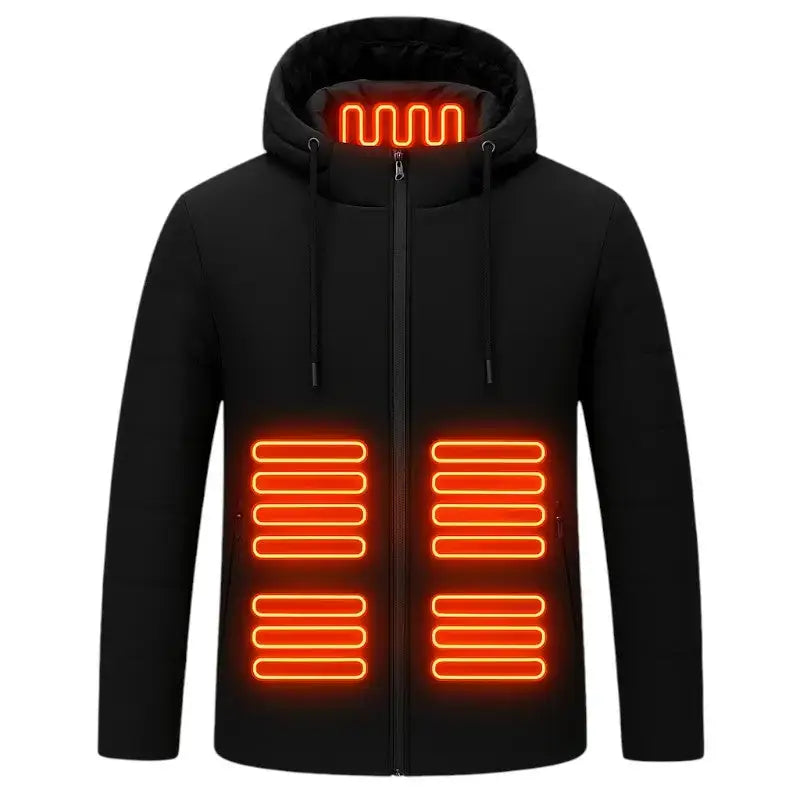 Doudoune chauffante noire homme manches longues