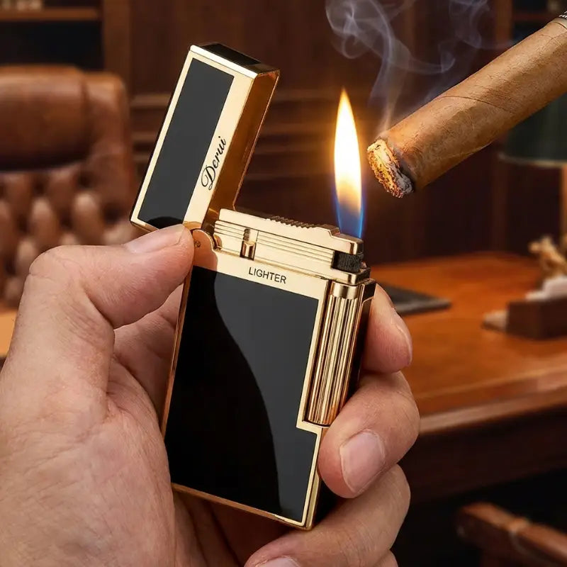 Briquet gaz élégant finition dorée