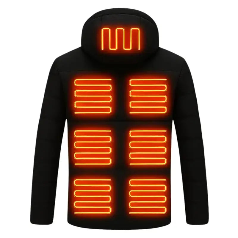 Doudoune chauffante noire homme manches longues