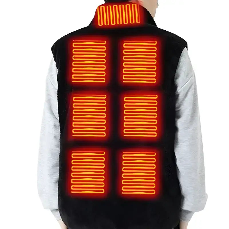 Gilet polaire chauffant - 7 zones usb - polyester doux - 3 niveaux