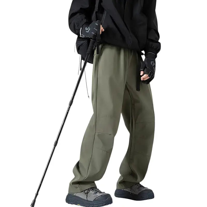 Pantalon trekking imperméable technique 10000-20000mm doublure maille coupe large