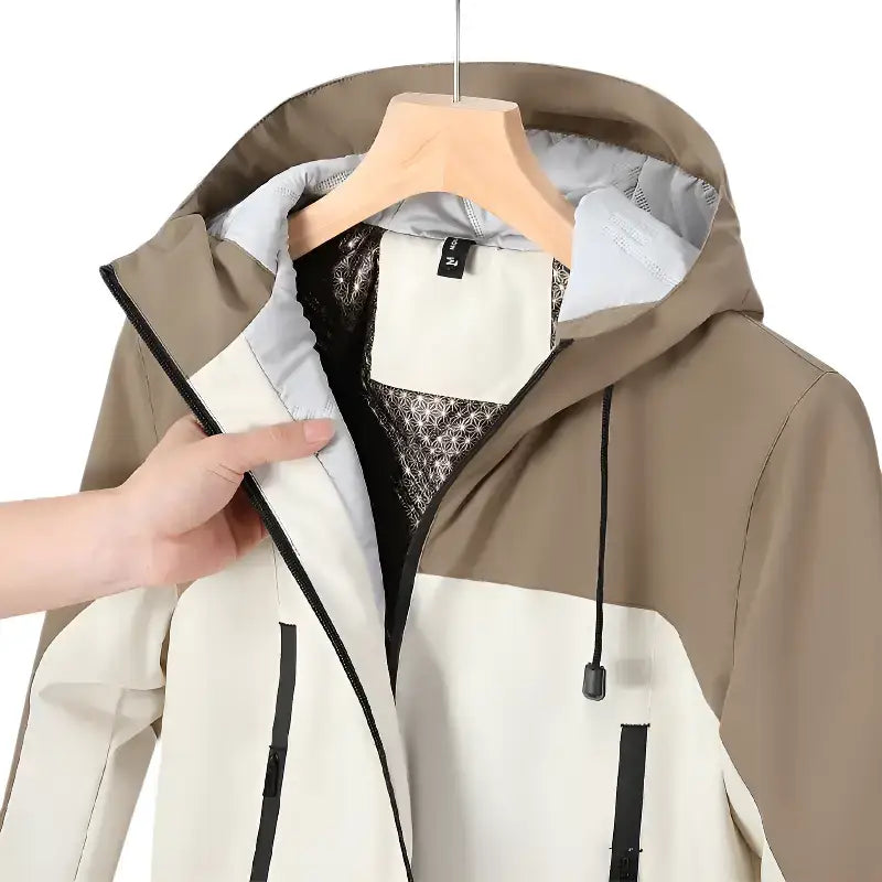 Veste randonnée homme capuche bicolore