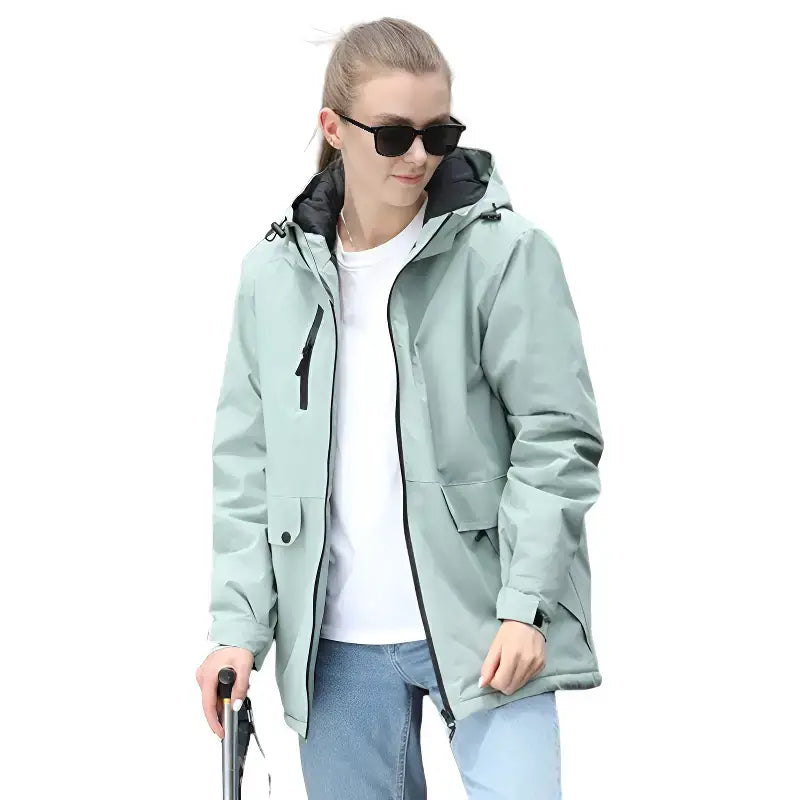 Veste randonnée verte unisexe sport