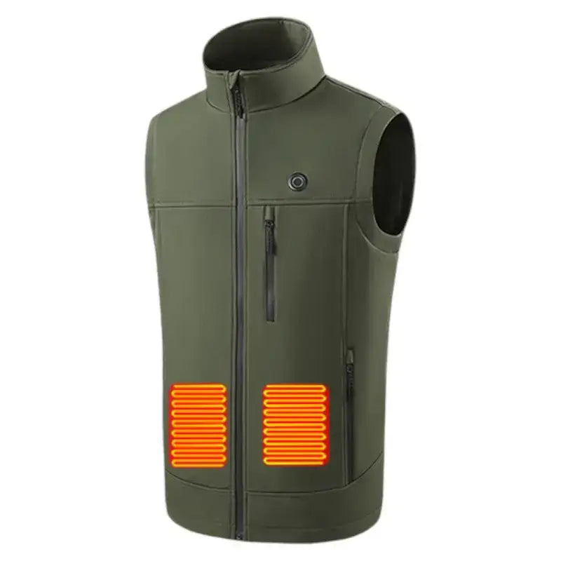 Gilet chauffant travail softshell - 8 zones usb - coupe-vent - 3 niveaux