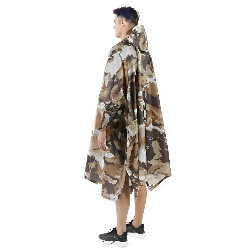 Poncho camouflage kaki vert basique