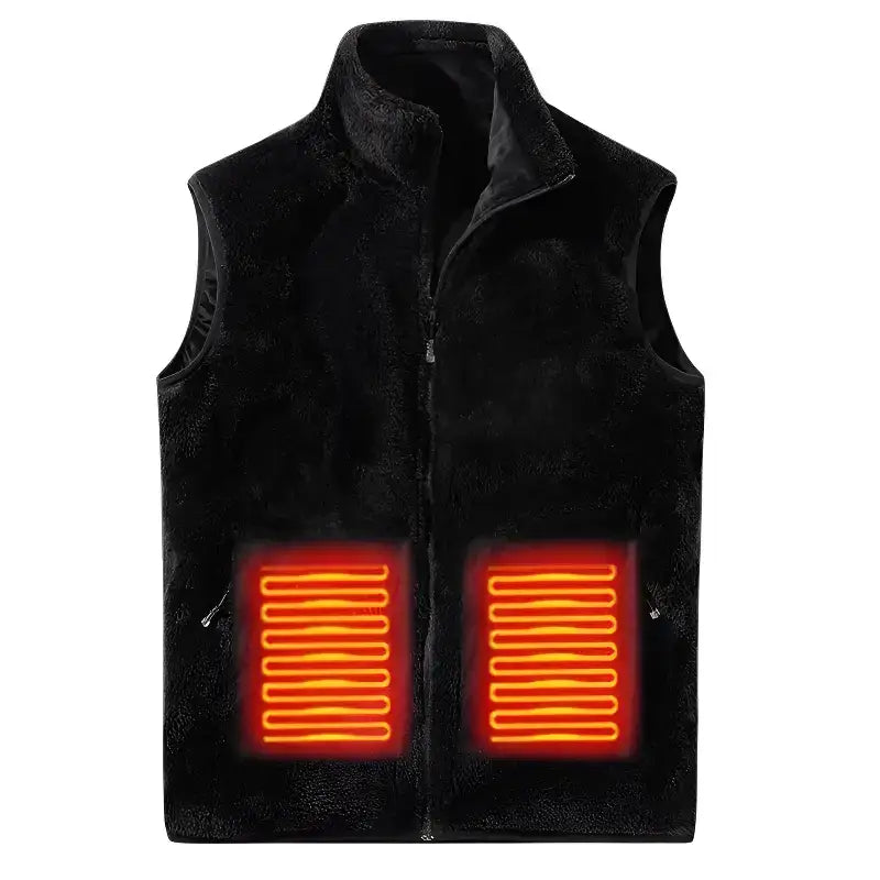 Gilet polaire chauffant - 7 zones usb - polyester doux - 3 niveaux