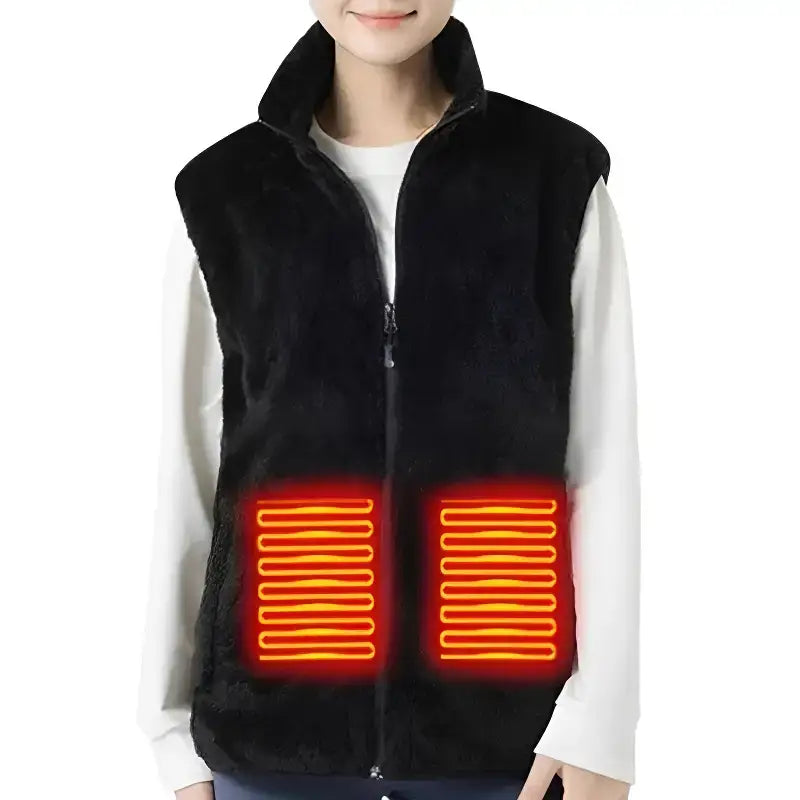 Gilet polaire chauffant - 7 zones usb - polyester doux - 3 niveaux