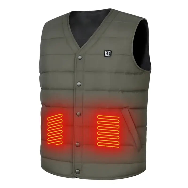 Gilet chauffant homme vert urbain