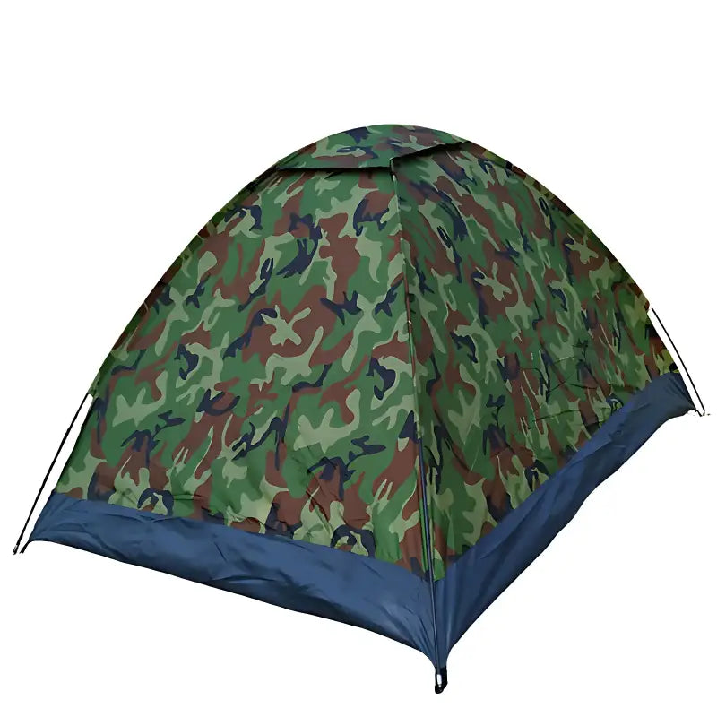 Tente de camping style camouflage dans les bois
