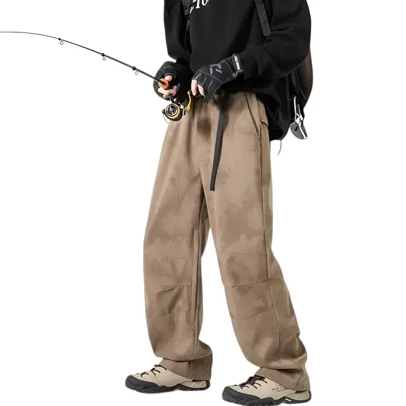 Pantalon trekking imperméable technique 10000-20000mm doublure maille coupe large