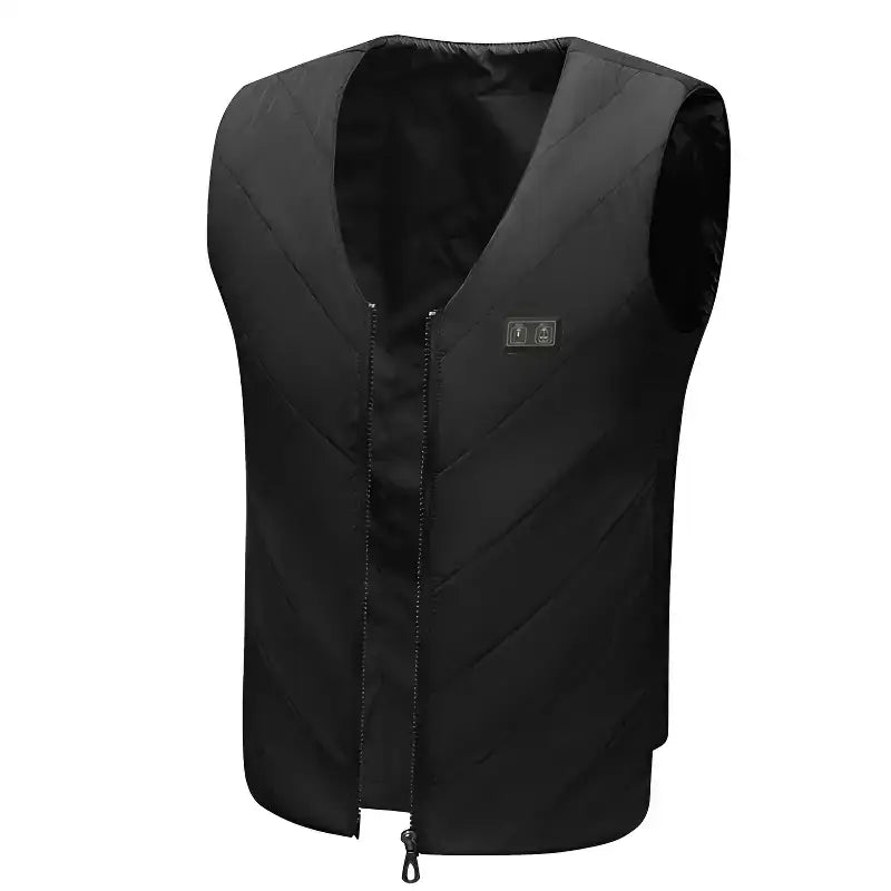 Gilet chauffant homme noir - 4 zones usb - nylon coupe-vent - 3 niveaux