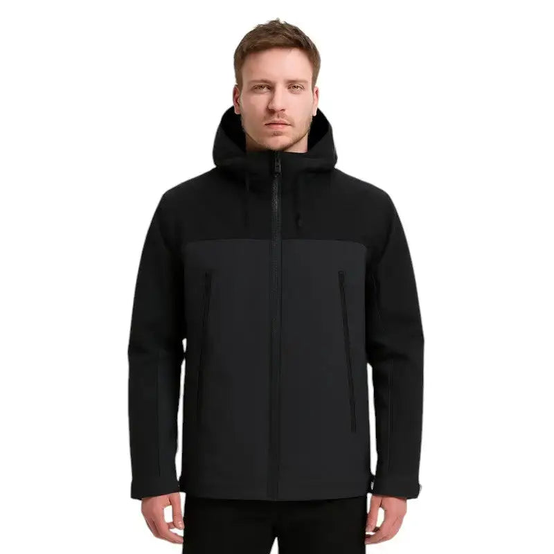 Veste randonnée homme capuche bicolore