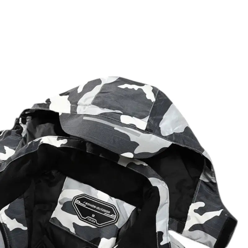 Veste chauffante camouflage gris noir