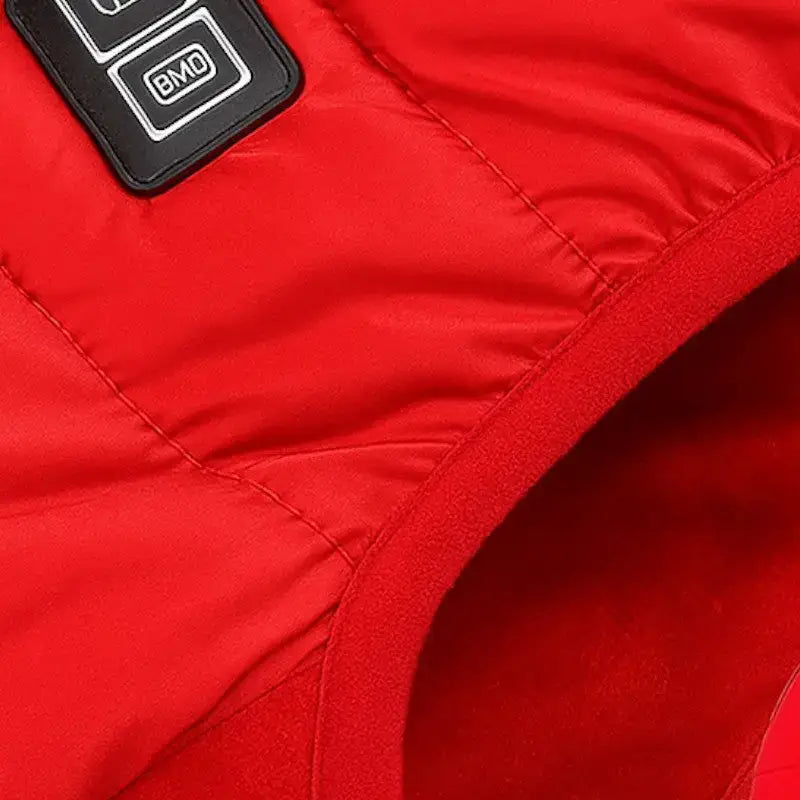 Gilet chauffant homme rouge coupe-vent