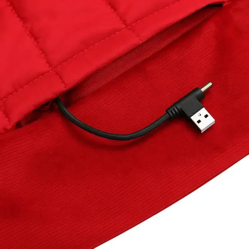 Gilet chauffant homme rouge coupe-vent