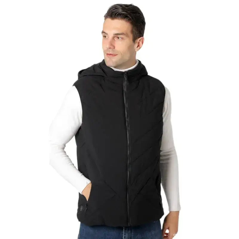 Gilet doudoune chauffant homme - 8 zones usb - capuche - outdoor