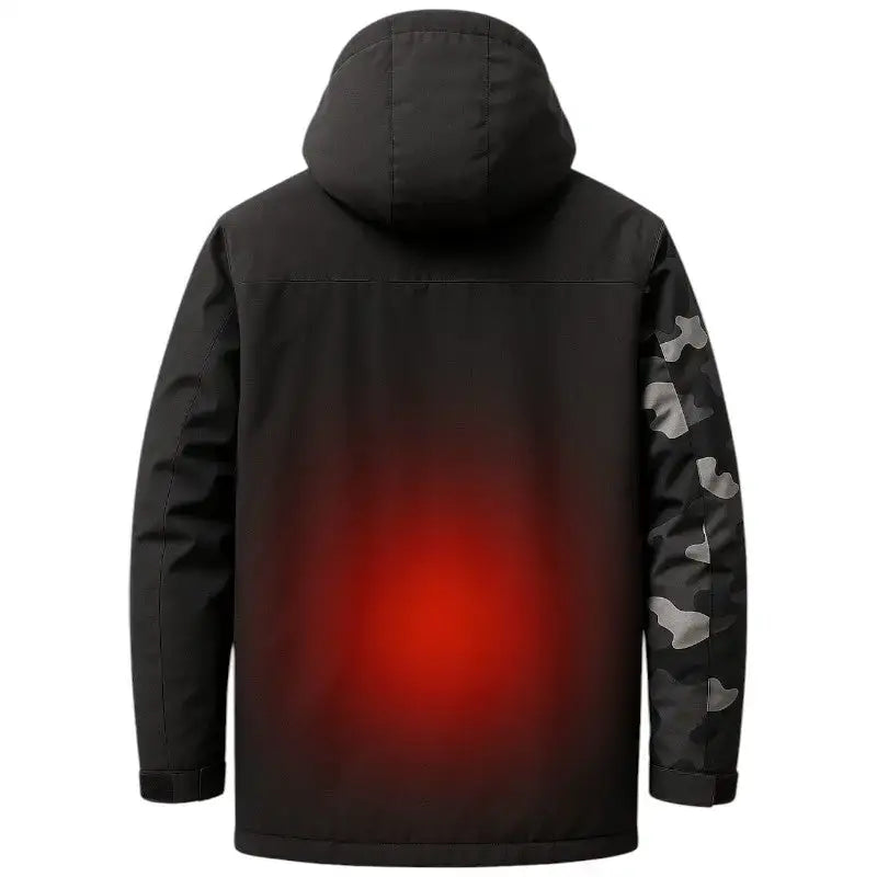 Veste chauffante camouflage gris noir
