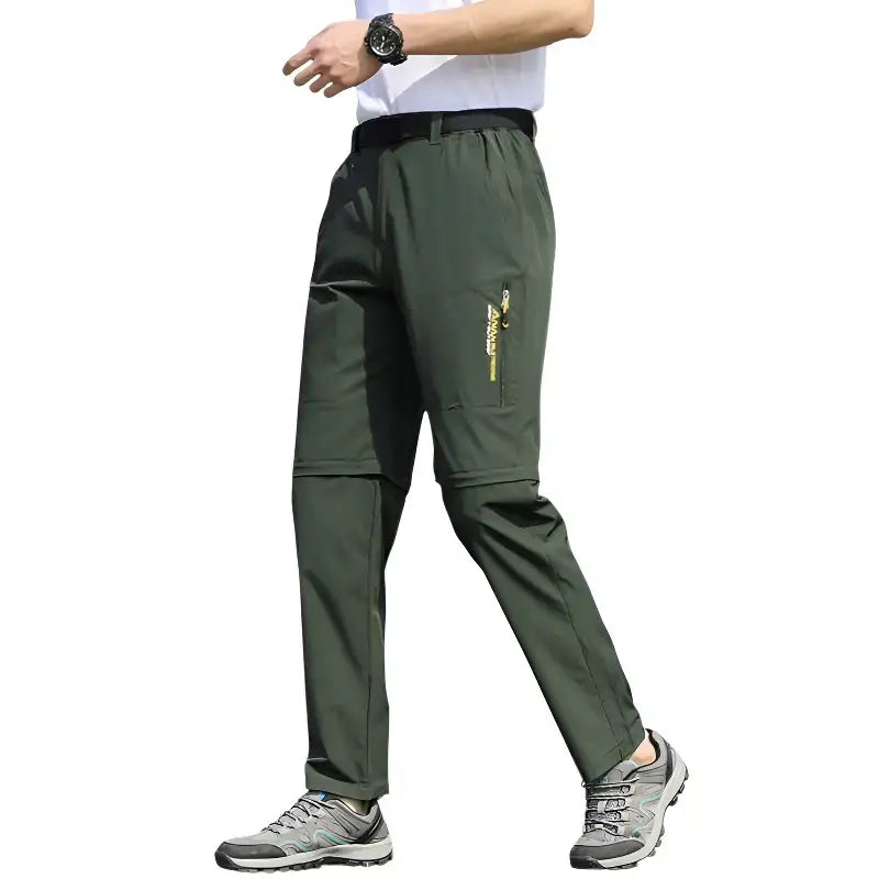 Pantalon trekking vert polyvalent