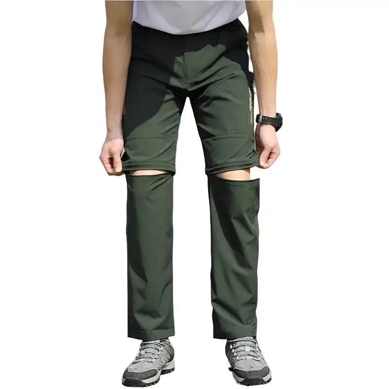 Pantalon trekking vert polyvalent