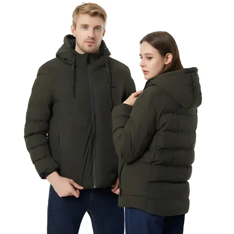 Doudoune chauffante capuche hiver