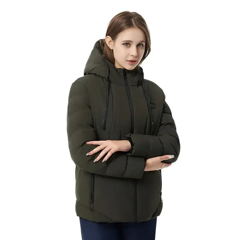 Doudoune chauffante capuche hiver
