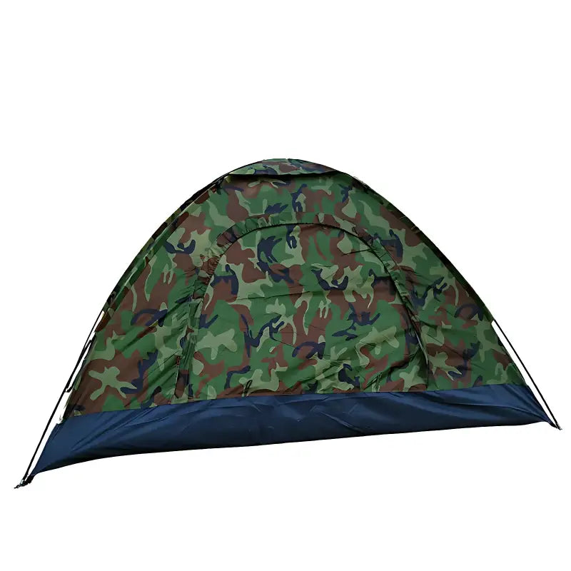Tente de camping style camouflage dans les bois