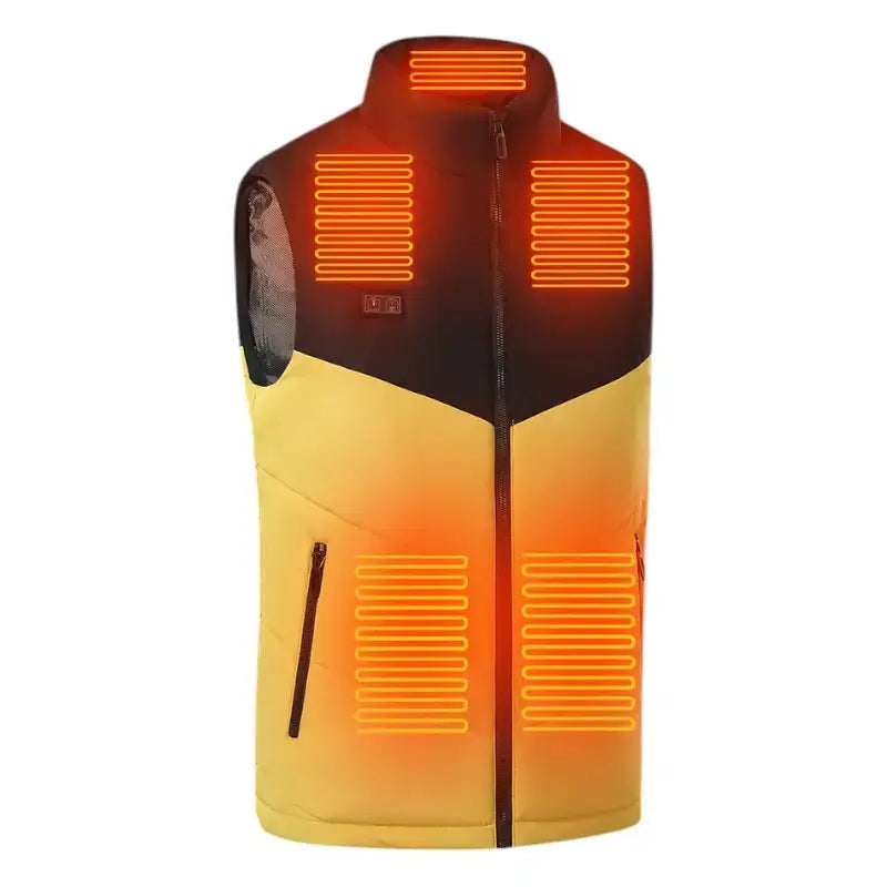 Gilet chauffant jaune ajusté