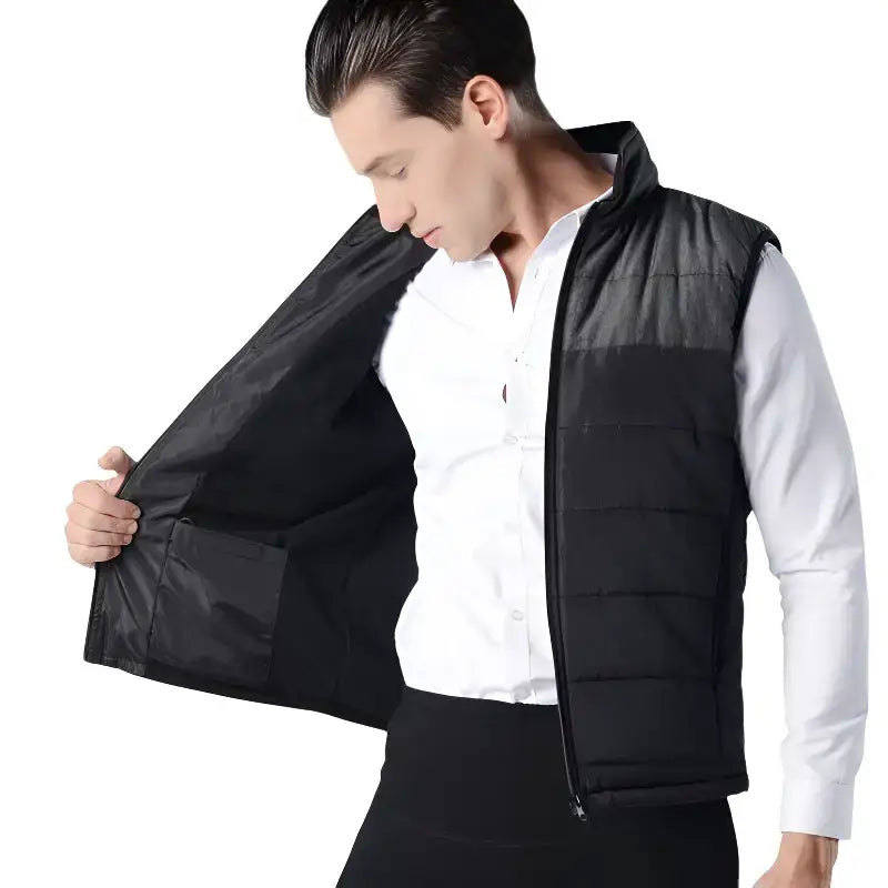 Gilet chauffant homme sans manche polyester