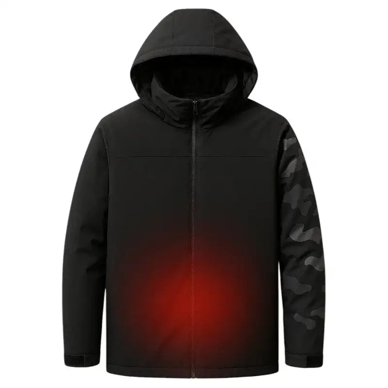 Veste chauffante camouflage gris noir