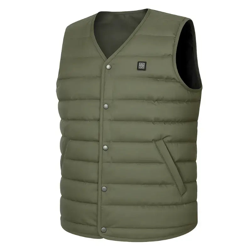 Gilet chauffant homme vert urbain