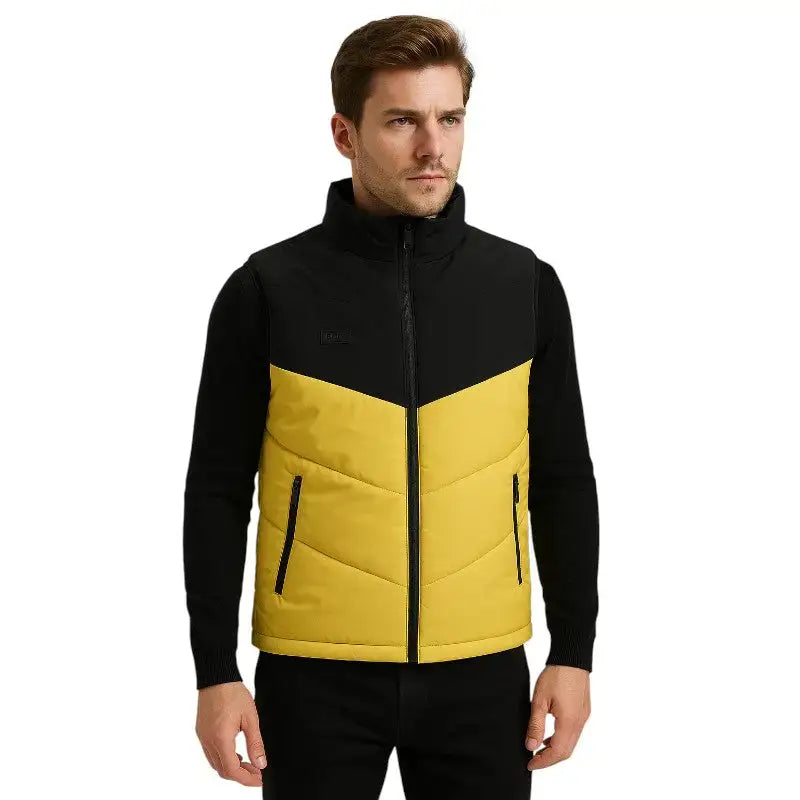 Gilet chauffant jaune ajusté