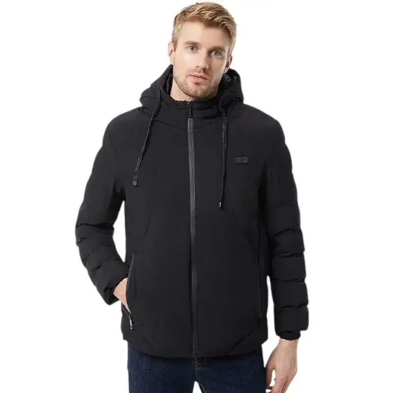 Doudoune chauffante noire homme manches longues