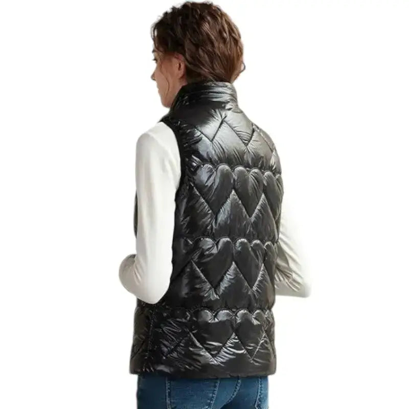 Gilet chauffant femme urbain nylon brillant