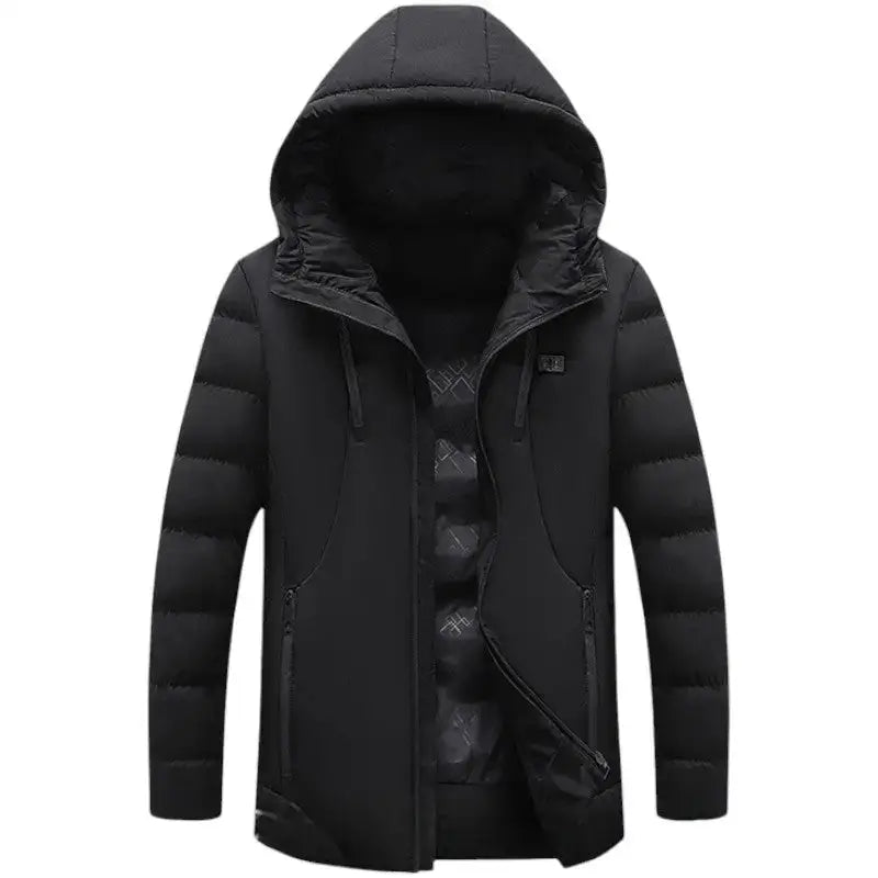 Doudoune chauffante noire homme manches longues